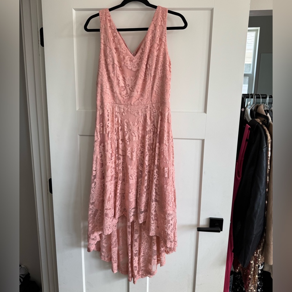 NWOT Blush Lace High-Low Dress